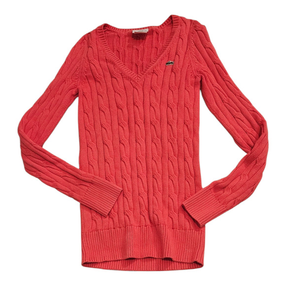 Lacoste Size 34 (Small) Pink Long Sleeve Knit Pullover Sweater - Picture 1 of 9